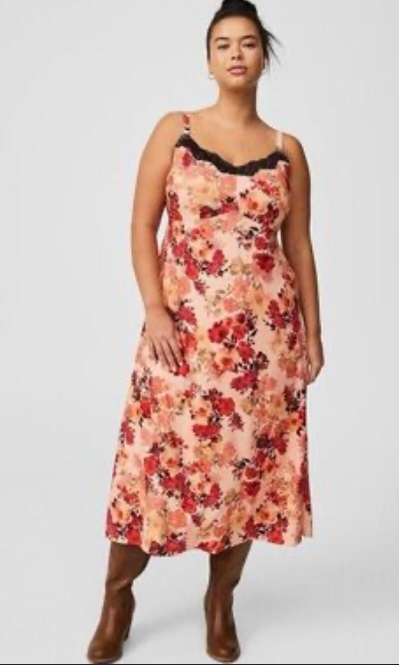 Torrid women’s plus-size tea length stretch challis camo dress floral NWT size 4